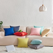 billige Trender innen puter-Dekorative Kasteputer Deksel Ensfarget 1PC Bomull Myk Kvadratisk Sofa Pute Sak Puteputer Soverom Stue Sofa Stol