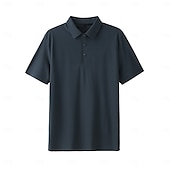 halpa Miesten Elite Polo-Miesten Polo Työ Katu Sänkyjen avaus Lyhythihainen Loma Muoti Yhtenäinen väri Napit Kesä Kevät Tumman harmaa Huurteinen vihreä Musta Tumman vihreä Vaalean harmaa Ruskea Polo