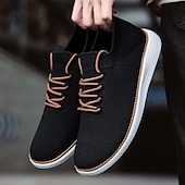 preiswerte Sneaker für Herren-marineblaue Strick-Sneaker für Herren mit Schnürung und gepolsterter Sohle für bequemes Tragen im Alltag