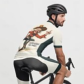 halpa Miesten vaatesarjat-Miesten Pyöräily jersey ja shortsit Lyhythihainen Maastopyöräily Maantiepyöräily Kerma Piirretty Pyörä Spandex Urheilu Piirretty Vaatetus