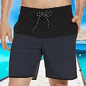 baratos shorts de natação masculinos-Homens Roupa de banho Bermuda de Surf Shorts de Natação Calção Justo de Natação Riscas Estampas Abstratas Secagem Rápida Respirável Com Cordão Cintura elástica Férias Praia Havaiana Casual Azul Lago