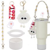economico Forniture per feste-tazza stanley manico intrecciato a mano tappo di paglia a forma di fiore set rossetto palla di carbone pixie glitter set tazza in silicone