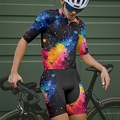 halpa Miesten vaatesarjat-Miesten Pyöräily jersey ja shortsit Graffiti Lyhythihainen Pyörä Liikunta-asut 3 takataskulla Maastopyöräily Maantiepyöräily Etuvetoketju Hikeä siirtävä Mukava Hengittävä Urheilu Musta Keltainen