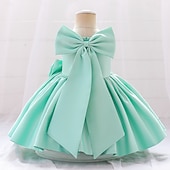 cheap Party Dresses-Kids Girls&#039; Party Dress Solid Color Sleeveless Special Occasion Princess Polyester Party Dress Summer Spring 3-10 Years Multicolor White Champagne
