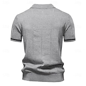 halpa Miesten Elite Polo-Miesten Polo Neulo poolo Muodollinen Työ Sänkyjen avaus Neljänneksen postinumero Lyhythihainen Yhtenäinen väri Sulkea jnk vetoketju Kevät Tumman harmaa Musta Valkoinen Laivaston sininen Khaki Harmaa