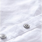 economico Casual da lavoro-Per uomo Camicia Camicia di lino Camicia popover Camicia casual Camicia di cotone Semplice Vacanza Streetwear Bianco Blu marino Azzurro cielo Verde Manica Corta Colletto alla coreana Estate