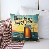 billige &quot;Quotes&amp;Saying Style&quot;-Øl Entusiast Dekorative Kasteputer Deksel 1PC Myk Kvadratisk Sofa Pute Sak Puteputer Soverom Stue Sofa Stol