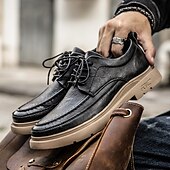 billiga Tillfällig-bruna mäns fritidssneakers i konstläder med snörning – snygga och bekväma skor för vardagsbruk och utomhusaktiviteter