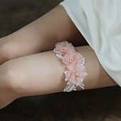 preiswerte Strumpfbänder für die Hochzeit-Chiffon Kuschelig Hochzeitsstrumpfband Mit Blumig Strumpfbänder Hochzeit / Party / Abend