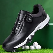 economico Scarpe da Golf da Uomo-scarpe da golf bianche da uomo con sistema di allacciatura Boa, suola chiodata, tomaia traspirante per comfort e stabilità sul campo da golf