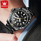 economico Orologi al quarzo-Il nuovo orologio da business da uomo del marchio Olevs orologio classico verde fantasma d&#039;acqua visualizzazione del calendario settimana orologio al quarzo impermeabile moda sportiva
