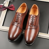 voordelige Formeel-Voor heren Oxfords PU Leder Ademend Comfortabel Anti-slip Gesp Zwart Bruin Herfst Winter