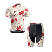 tanie Męskie zestawy odzieżowe-Męskie Koszulka z szortami na rower Krótki rękaw Kolarstwo górskie Kolarstwie szosowym Lato Wiosna Jesień Czarny Biały Pomarańczowy Graffiti Rower Suwak przedni Odvádí pot Wygodny Oddychający Spandeks