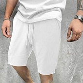 cheap Sweat Shorts-Men&#039;s Sweat Shorts Summer Shorts Casual Shorts Pocket Drawstring Elastic Waist Plain Comfort Short Party Daily Fashion Classic Style White Wine Micro-elastic