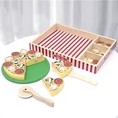 levne Vzdělávací hračky-dřevěná pizza party hrací sada potravin výukové hračky hrací sada potravin pro batolata