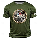 ieftine Tricou patriotic pentru veterani-Bărbați DOGE Tricou Manșon scurt Tricou Tipărire 3D Stil Nautic Cămașă Modă Zilnic Stradă Zilnic Negru Albastru piscină Trifoi Vară Primăvară Îmbrăcăminte S M L XL XXL XXXL