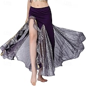 cheap Belly Dancewear-Belly Dance Skirt Sequin Split Dance Costume Set Hip-Hugging Skirt Stage Performance Competition Skirt