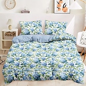 billiga 100% bomull-Blommig Duvet Överdrag Fullstor Sängset Sängset Täcke Överdrag Mjuk Lätt Komforter Överdrag med 2 Kuddöverdrag för Sommar Vår