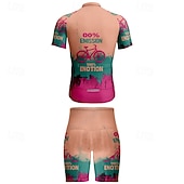 economico Set di abbigliamento da uomo-Per uomo Maglia da ciclismo con pantaloncini Manica Corta Mountain Bike MTB Ciclismo su strada Estate Primavera Autunno Nero Rosa Rosso A righe Lettere &amp; Numeri Bicicletta Cerniera Frontale