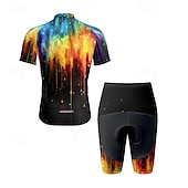 halpa Miesten vaatesarjat-Miesten Pyöräily jersey ja shortsit Lyhythihainen Maastopyöräily Maantiepyöräily Musta Keltainen Punastuvan vaaleanpunainen Kaltevuus Pyörä Spandex Urheilu Kaltevuus Vaatetus