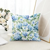 baratos estilo floral e plantas-Capa Decorativa de Almofadas Florais 1PC Capa de Almofada Quadrada Macia para Sofá do Quarto Sala de Estar