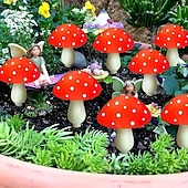 abordables Luces de cuerda solar-1 cadena de luces solares para exteriores con forma de hongo rojo, resistente al agua, para montar en el suelo, para patio, jardín, césped, camino, decoración de ambiente festivo para bodas