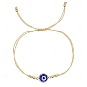 abordables Suministros para la fiesta-1 pulsera de cuerda con cuentas en forma de ojo de diablo, colorida pulsera de amistad con cuerda de mano, joyería ajustable