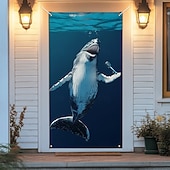 billige Dørdeksler-Morsomme Dyre Dørdekorasjoner Dørdeksler Syng Hval Dørteppe Dørgardin Dekorasjon Bakgrunn Innendørs/Utendørs Dørbanner Forsidegård