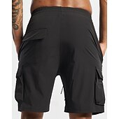 baratos Clássico-Homens Bermuda Cargo Calção Com Cordão Cintura elástica Bolso Com Zíper Tecido Secagem Rápida Vestível Curto Ao ar livre Diário Acampar e Caminhar Moda Clássico Preto Amarelo