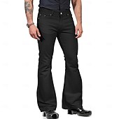 economico Fondi-Retrò Vintage Anni &#039;70 Pantaloni Pantaloni a zampa d&#039;elefante Hippie Disco Tinta unica Per uomo Halloween Carnevale Feste Abbigliamento Quotidiano Parata dell&#039;Orgoglio Adulti Tutte le stagioni