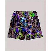 baratos calção de banho boxer masculino-Homens Calção Justo de Natação Shorts de Natação Tecido elástico de 4 vias Bermuda de Surf Calças Com Cordão Com bolsos Natação Surfe Praia Esportes Aquáticos Estampado Verão Primavera