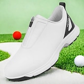 preiswerte Herren Golfschuhe-weiße Golfschuhe für Herren mit Reißverschluss, atmungsaktivem Obermaterial und gepolsterter Sohle für Komfort und Leistung auf dem Platz