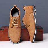 economico Semi-formale-scarpe casual oxford da uomo, sneakers eleganti con lacci blu e nere con dettagli in pelle scamosciata, calzature eleganti per lavoro, matrimoni e uso quotidiano