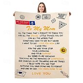 cheap Blankets &amp; Throws-Mother&#039;s Day Blanket, A Letter to Mom, Mother&#039;s Day Gift  Soft and Cozy Throw, Perfect Gift for Mom, Floral or Heart Design, Warm and Comfortable