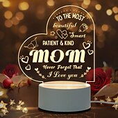 preiswerte Partybedarf-graviertes Nachtlicht für Mama – perfektes Geschenk von Tochter oder Sohn zum Muttertag, zu Weihnachten, zum Valentinstag – USB-betriebene LED-Lampe mit klarem Text &amp;schöne Muster