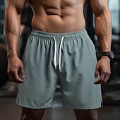 baratos shorts ativos masculinos-Homens calções atléticos Calção Shorts de Corrida Shorts de Academia Esporte Diário Secagem Rápida Alta elasticidade Confortável Bolsos Com Cordão Cintura elástica Tecido Curto Ginástica Casual