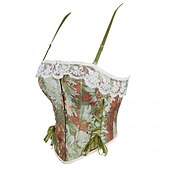 olcso Felsők-Retró Középkori Reneszánsz Fűző Prsluk Bustier Ren Faire Fűzős Virágos Jacquardszövet Női Kelta Fantasy királyi Mindszentek napja Farsang Parti Alkalmi / Napi LARP Felnőttek Fűző