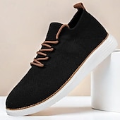 preiswerte Sneaker für Herren-marineblaue Strick-Sneaker für Herren mit Schnürung und gepolsterter Sohle für bequemes Tragen im Alltag