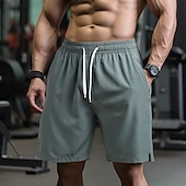 baratos shorts ativos masculinos-Homens calções atléticos Calção Shorts de Corrida Shorts de Academia Esporte Diário Secagem Rápida Alta elasticidade Confortável Bolsos Com Cordão Cintura elástica Tecido Curto Ginástica Casual