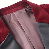 levne Pánské klasické blejzry-Pánské Sametové blejzry Blejzr Obchod Koktejlový večírek Svatebnívečírek Módní Na běžné nošení Jaro Podzim Polyester Pevná barva Kapsy Knoflíky Pohodlné Jednořadé Blejzr Rubínově červená Trávov