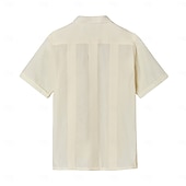 abordables Chemises élite-Homme Chemise Chemise Guayabera Jaune clair Noir Blanche Vert Claire Rose Claire Manche Courte Col Rabattu École Performance Broderie Vêtement Tenue Élégant Vacances ancien Neutre
