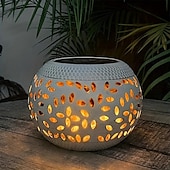 cheap Landscape Lights-1pc Outdoor Solar Iron Rice Grain Hollow-Shaped Landscape Light for Courtyard, Garden, Lawn, Path, Staircase, Interior Decoration