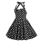levne Šaty-Retro 50. léta Rockabilly Šaty Houpací šaty Puntíky Dívčí Karneval Plesová maškaráda Denní nošení loučení se svobodou nevěsty Dětské Šaty