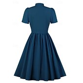 levne Šaty-Elegantní 50. léta Retro Ke kolenům Šaty A-Line šaty Čajové šaty Pevná barva A-Linie Dámské Vánoce Karneval Nový rok Maturita Denní nošení loučení se svobodou nevěsty Dospělé Šaty pro návrat domů Léto