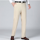 preiswerte Schlank-Herren Anzughosen Hose Hosen Chinesisch Chino Knopf Tasche Glatt Komfort Formal Party Arbeit Modisch Klassicher Stil Cachi scuro Hellkaki Mikro-elastisch