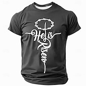  Ανδρική Βίβλος Ιησούς Χριστιανική T-Shirt Κοντό Μανίκι T-shirt 3D Εκτύπωση Crew Neck Μπλούζα Σχεδιαστή Καθημερινά Ρούχα Γιορτής Διακοπών Μαύρο Μπλέ Πράσινο Καλοκαίρι Άνοιξη