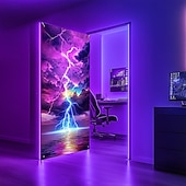 levne Kryty dveří-Černé světlo dekorace na dveře kryty na dveře svítící ve tmě krajina blesk dveřní gobelín závěsové dekorace pozadí interiér/exteriér dveřní banner pro přední dveře venkovský dům