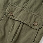 preiswerte Klassiker-Herren Cargo Shorts Kurze Hosen Shorts Kurze Hosen Sommer-Shorts Knopf Multi Pocket Glatt Komfort tragbar Knielänge Outdoor Sport Täglich Modisch Brautkleider schlicht Schwarz Khaki