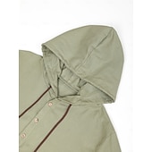 economico Camicie da uomo-Per uomo Camicia camicia di lino Camicia in calicò Camicia con cappuccio Liscio Informale Giornaliero Bianco Blu Marrone Verde Manica lunga Con cappuccio Primavera estate Abbigliamento