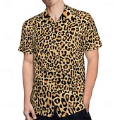 economico Cime-Retrò Vintage Anni &#039;70 Camicia Camicia Aloha Hippie Disco Leopardo Per uomo Vacanza Feste Parata dell&#039;Orgoglio Adulti Camicia